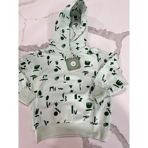 The Sunday Collective Kids Organic Cotton Abstract Print‎ Hoodie Mint Green 4-5Y